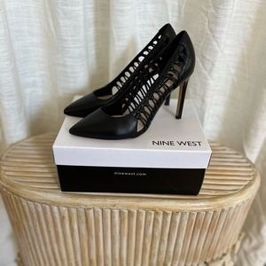 Nine West Black Leather Heels
